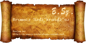 Brumecz Szókratész névjegykártya